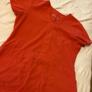 Salmon/coral color Grey’s Anatomy scrub set